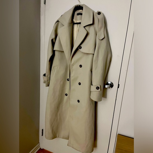 Women’s Beige Double-Breasted Trench Coat - Size M-L - Picture 1 of 3